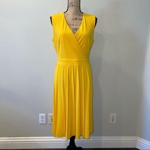 Tahari Sleeveless Pleated Midi Dress